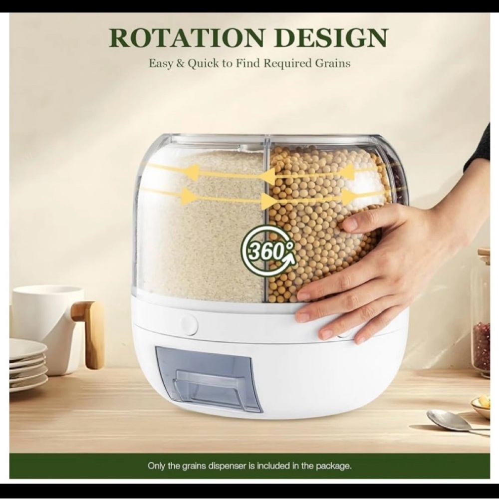 Rotating Grain Dispenser - White